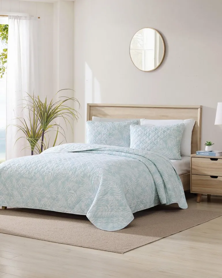 Art of Palms Reversible 3-Piece Full/Queen Quilt Set