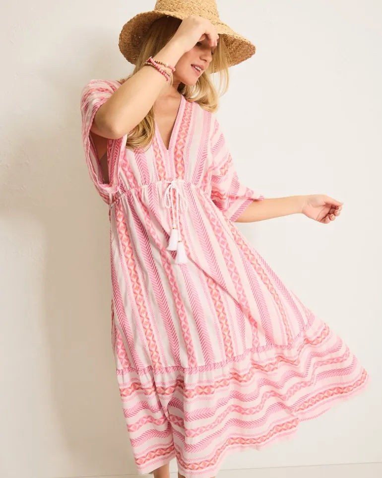 Geo Jacquard Midi Coverup Dress