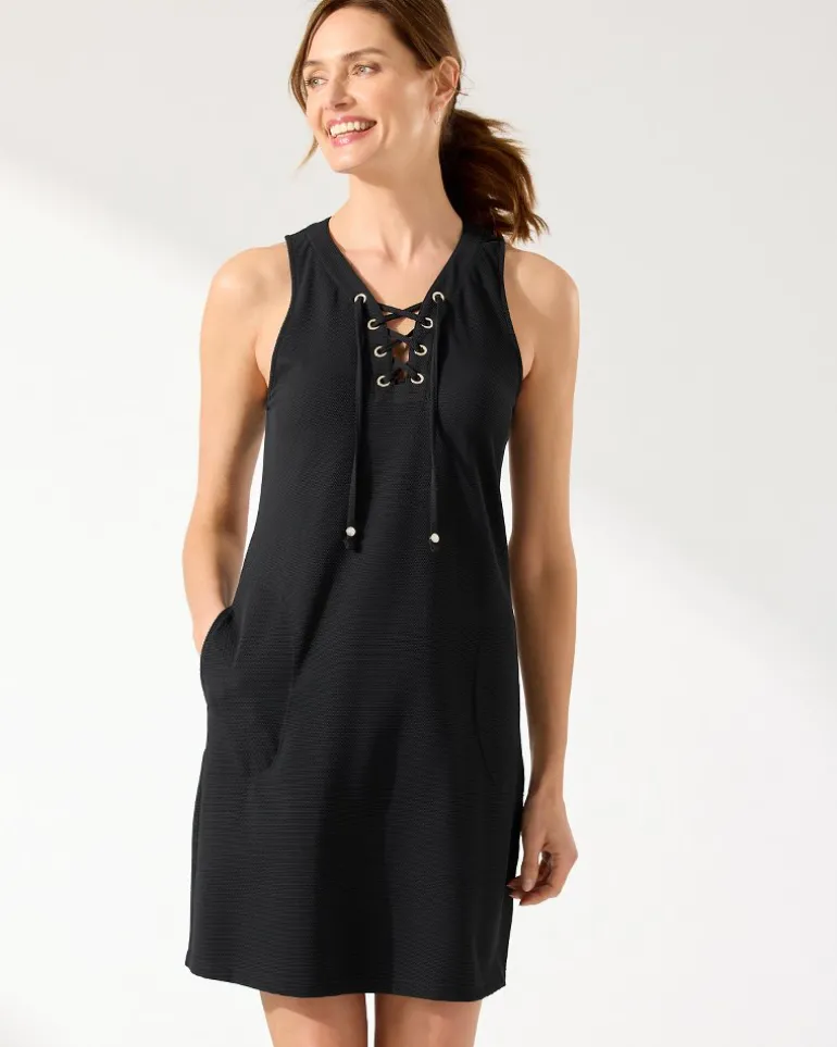 Island Cays Lace-Up Coverup Dress