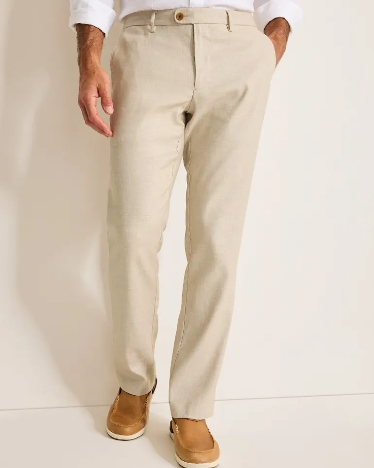 Latigo Beach Linen-Blend Flat-Front Pants