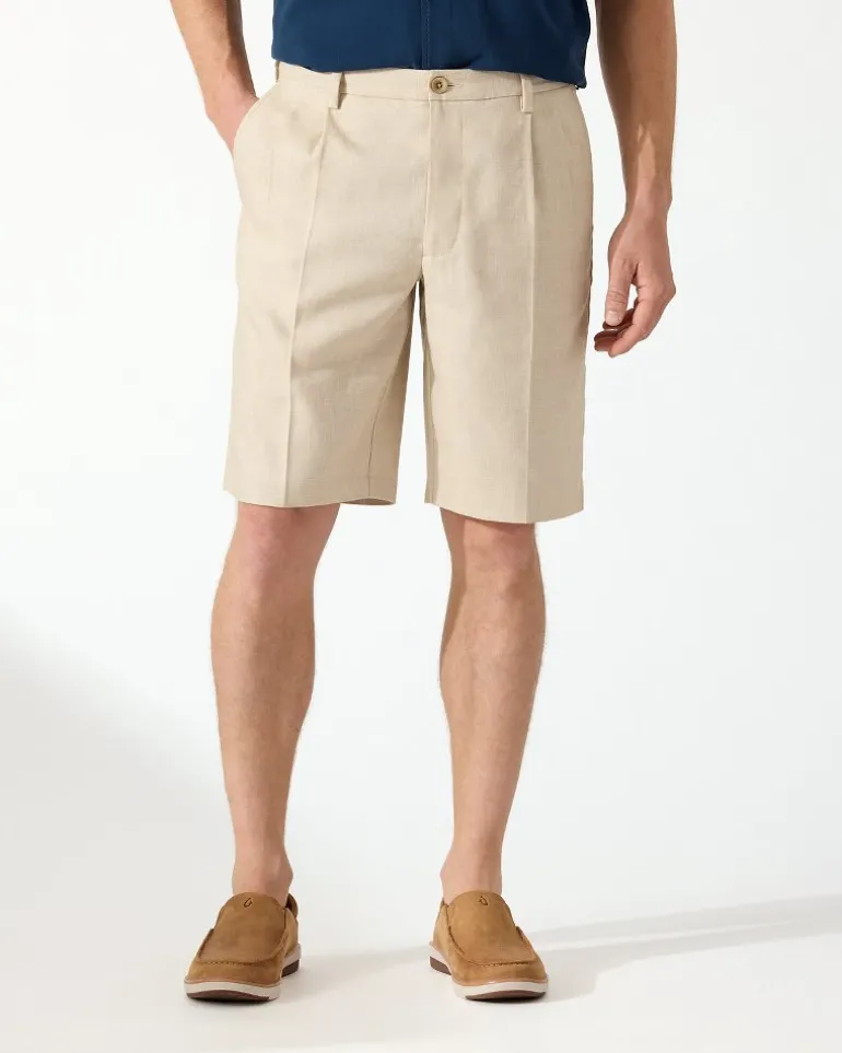 Latigo Beach Linen-Blend Pleated 10-Inch Shorts