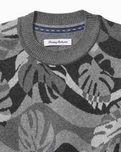 Monstera Camouflage Crew Sweater