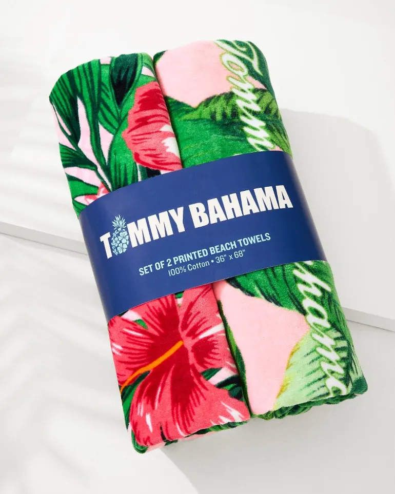 Pineapple Queen & Swaying Fronds Beach Towels — Set of 2